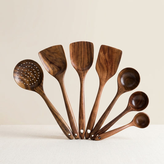 Essential Acacia Collection | Set of 7 Culinary Utensils