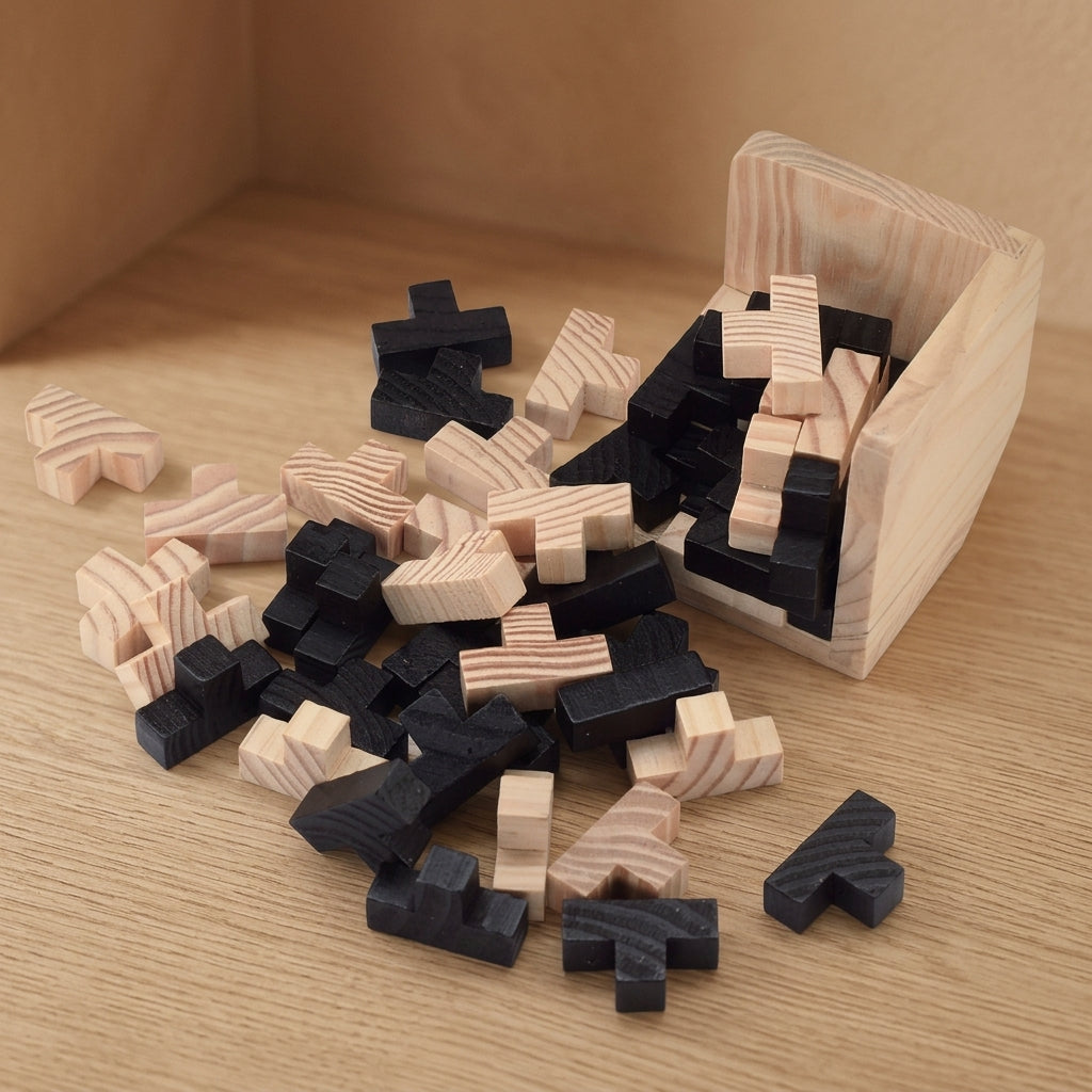 WOODEN LOCK PUZZLE — Rompecabezas de Madera Maciza