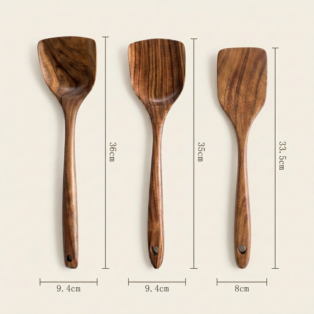 Essential Acacia Collection | Set of 7 Culinary Utensils