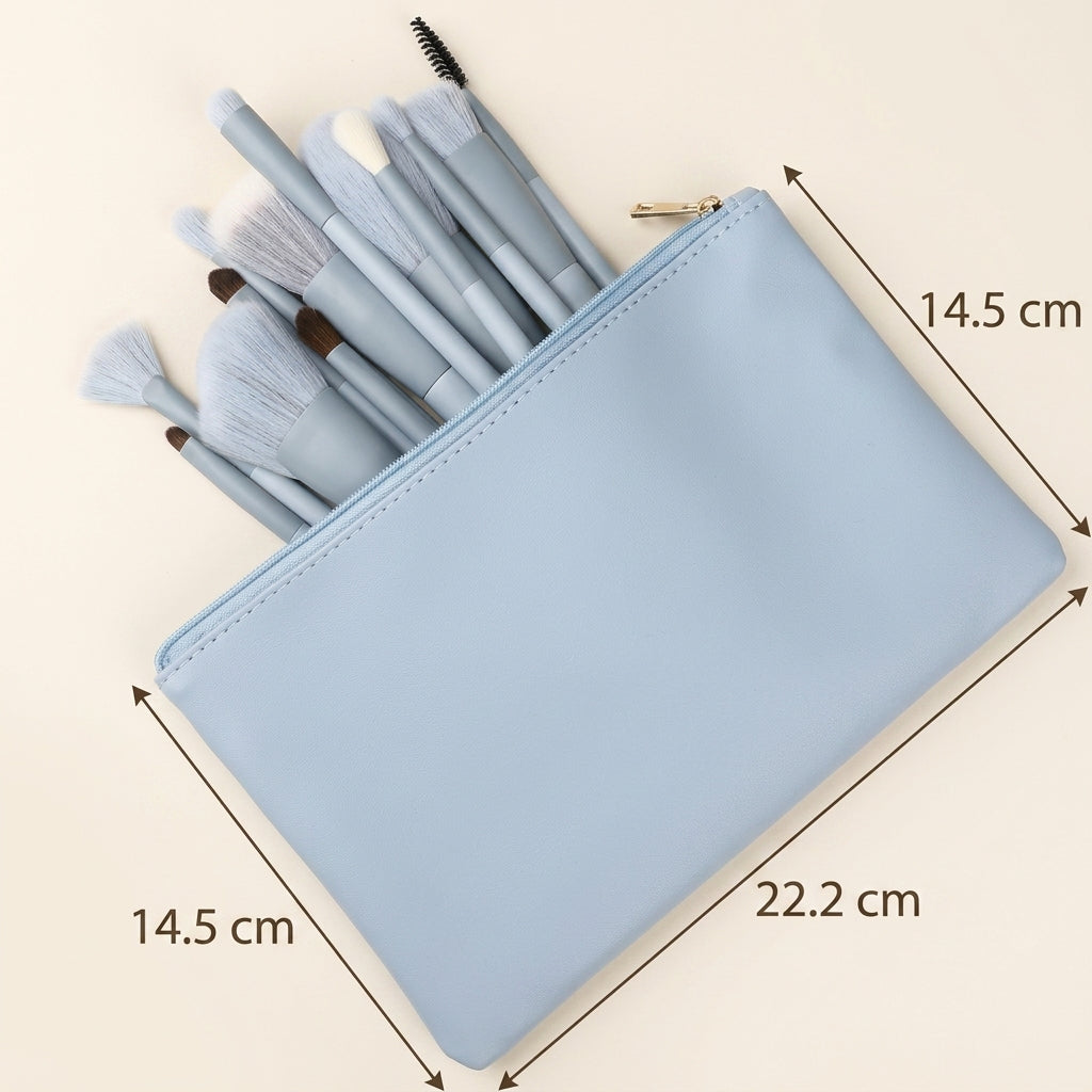 Set of 13 Premium Synthetic Makeup Brushes with Bag
